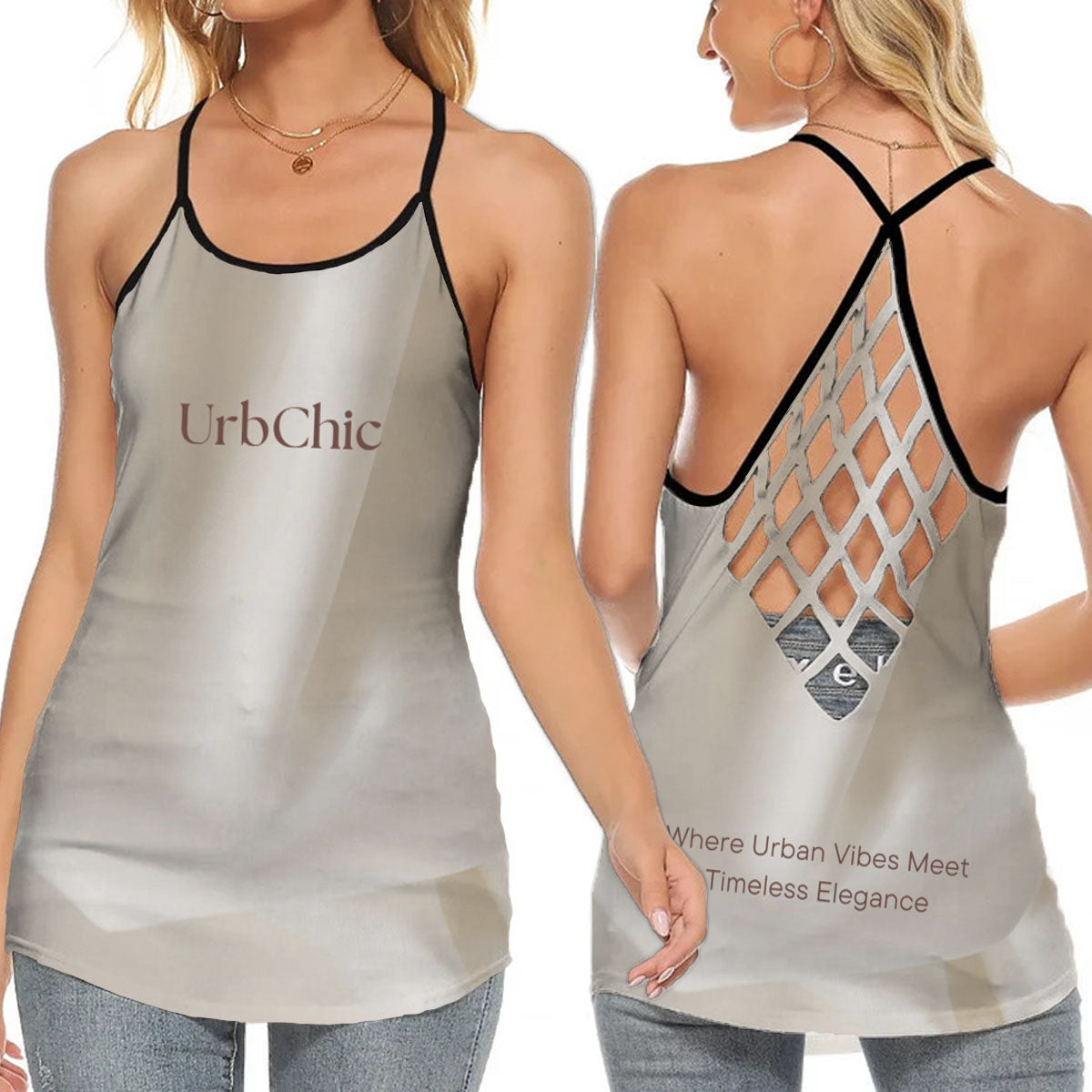 AOP Criss Cross Tank Top